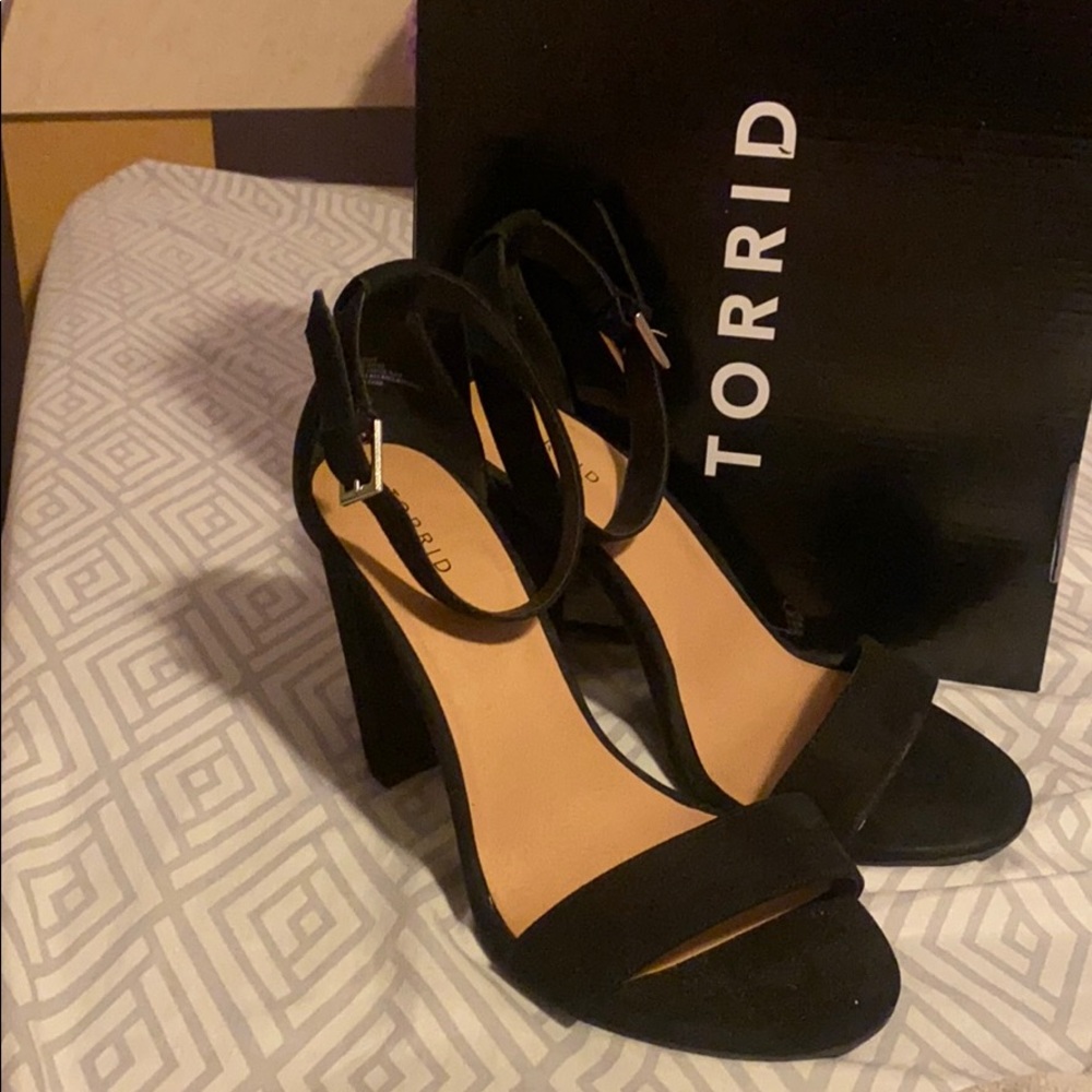 Black Strappy Torrid Heels 12 wide